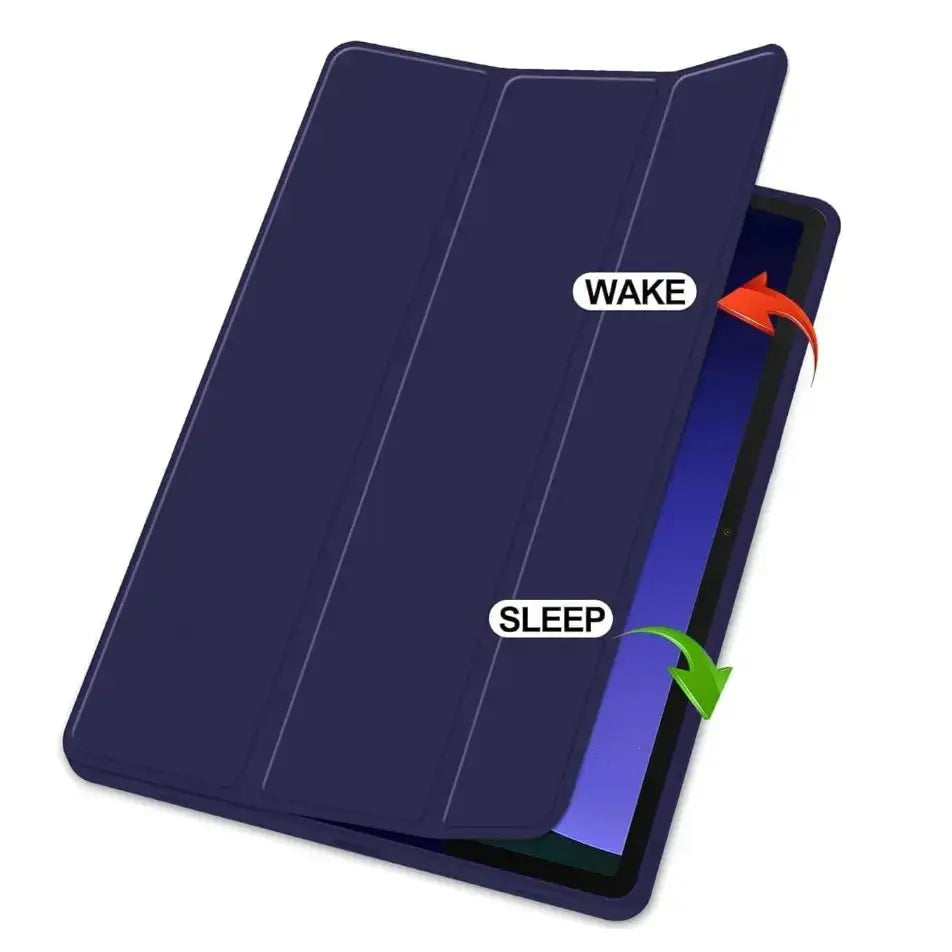Ultra-Thin PU Leather Magnetic Case with Pencil Holder for Samsung Galaxy Tab A11 – Full Body Protective Folio Cover (Blue)