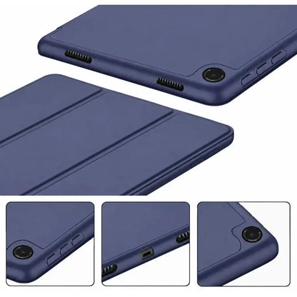 Ultra-Thin PU Leather Magnetic Case with Pencil Holder for Samsung Galaxy Tab A11+ Plus – Full Body Protective Folio Cover (Blue)