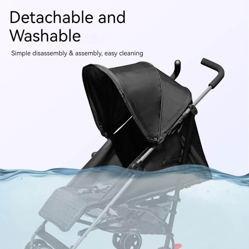 Comfortable & Portable Baby Umbrella Stroller with a Rain Cover-Black