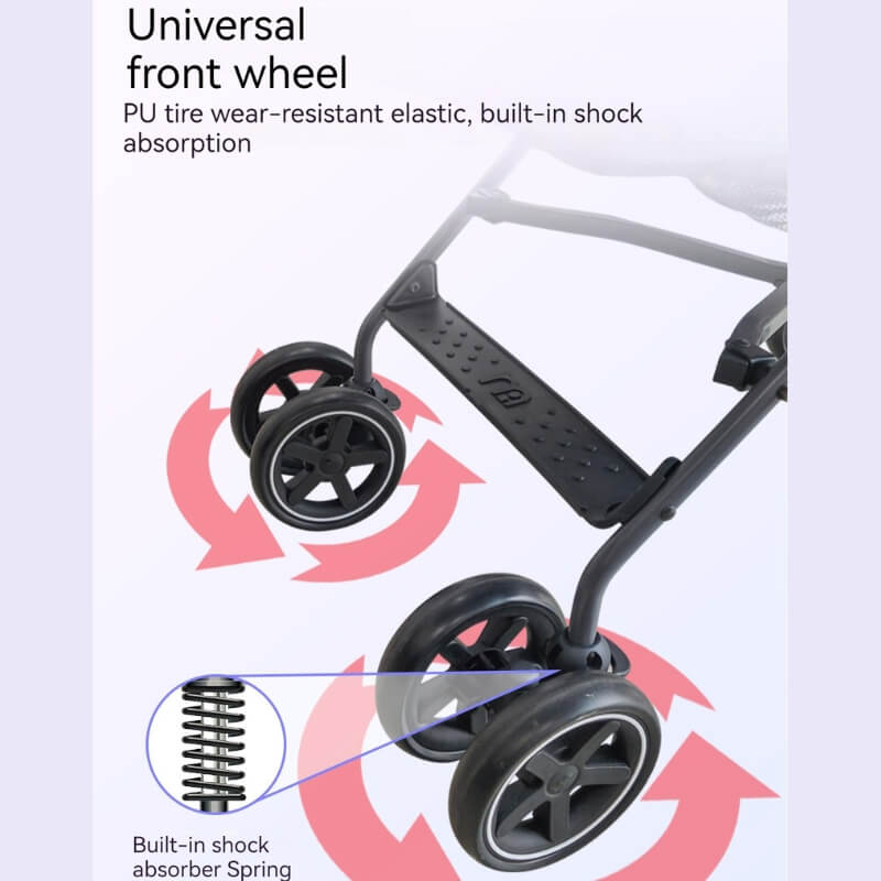 Comfortable & Portable Baby Umbrella Stroller with a Rain Cover-Black