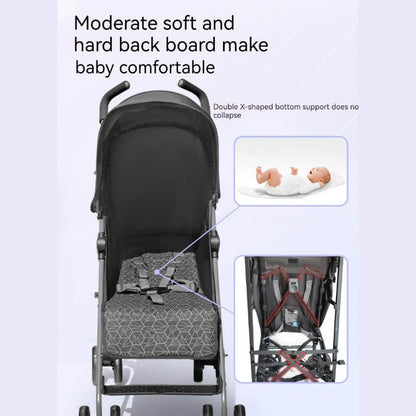 Comfortable & Portable Baby Umbrella Stroller with a Rain Cover-Black