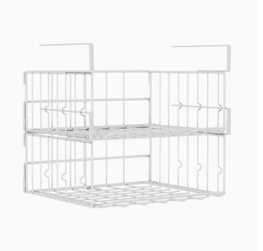 2Pack Under Shelf Storage Basket Hanging Wire Basket Shelves