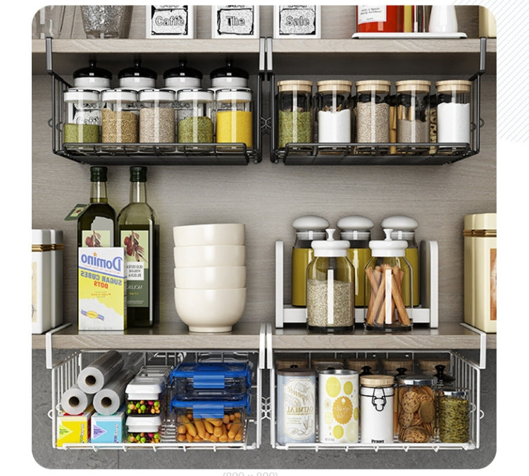 2Pack Under Shelf Storage Basket Hanging Wire Basket Shelves