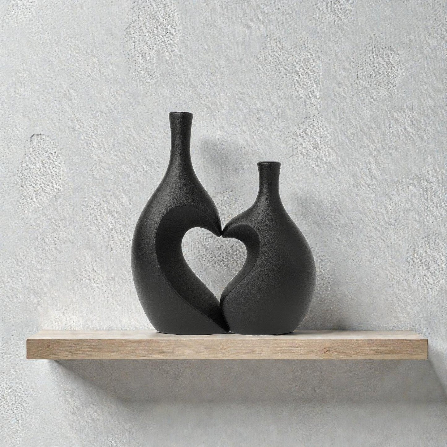 Frankly Cotton Heart Unity Ceramic Vase Pair