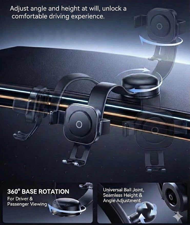 Mobile Phone Car Holder Dashboard Clamping Mount