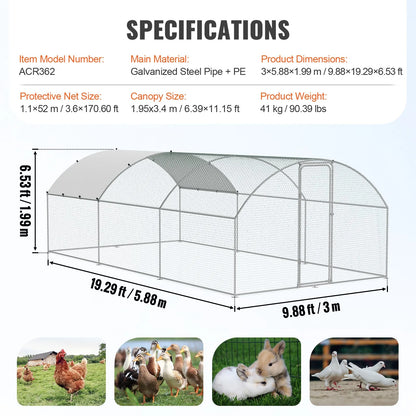 Outdoor Chicken Coop 6m × 3m × 2m