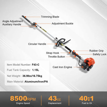 High-Powered Brush Weed Cutter Saw Hedge Trimmer 5 in 1