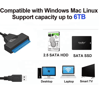 USB 3.0 to SATA Adapter Cable 2.5 Inch 5Gbps 22 Pin