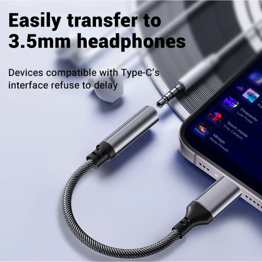 USB-C to 3.5mm Headphone Jack Audio Adapter with DAC for Android, iPad & USB-C Devices