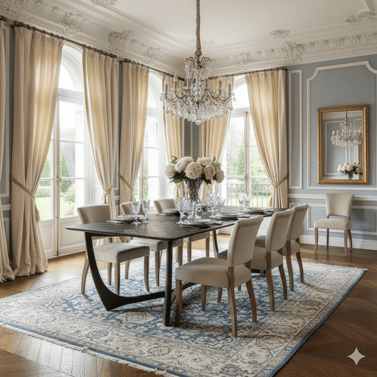 Valencia Dining Table – Warm Iron Brown at online8 furniture store Auckland