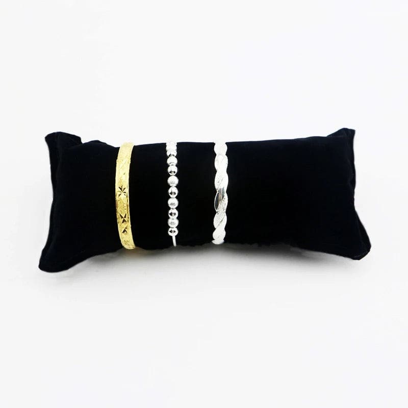 Velvet Display Cushion (Black & Grey)