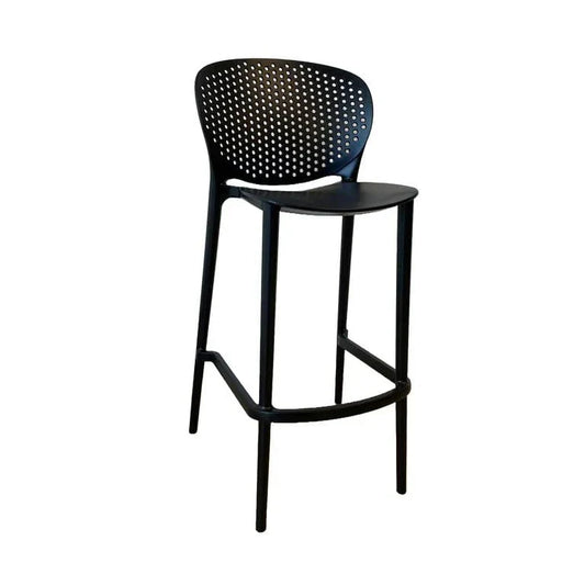 Verona Indoor/Outdoor Barstool - Black at online8 furniture store Auckland
