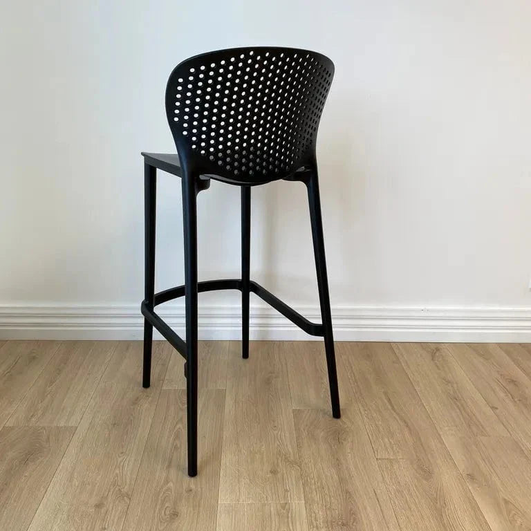 Verona Indoor/Outdoor Barstool - Black at online8 furniture store Auckland