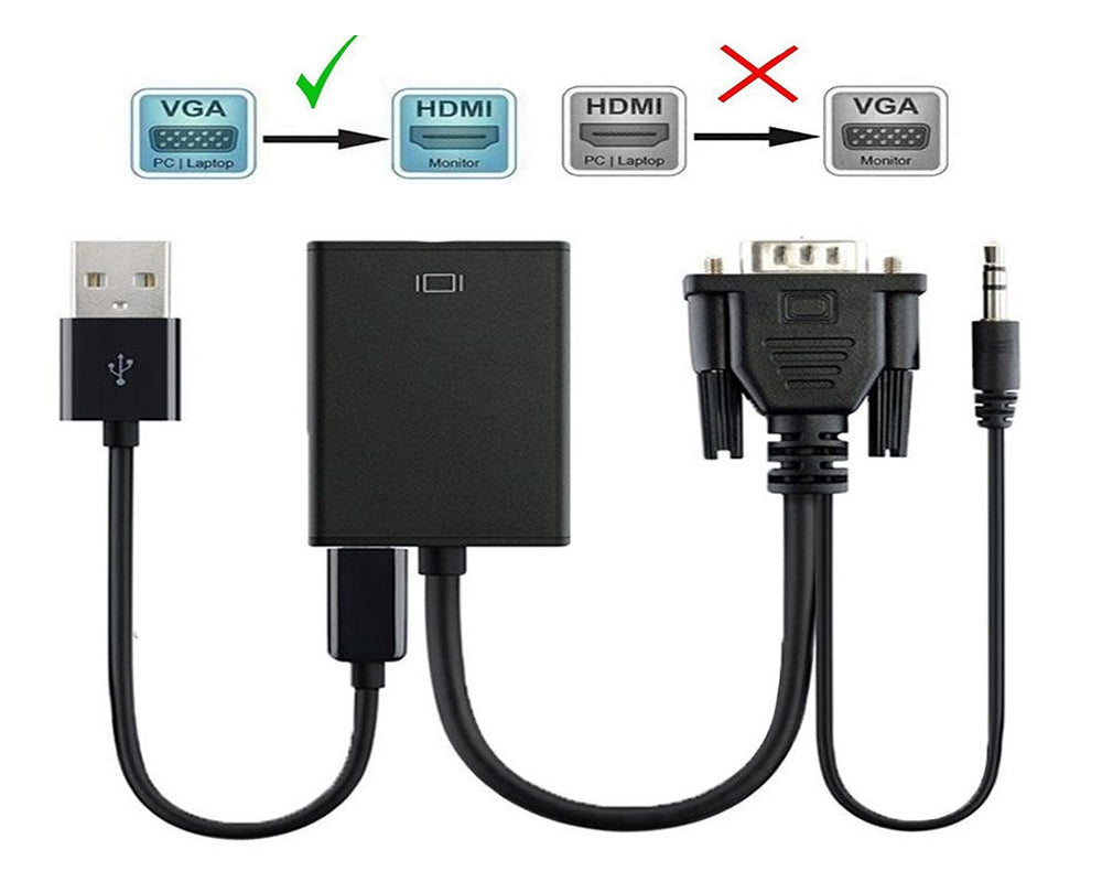 VGA to HDMI Cable TV extension cable with audio