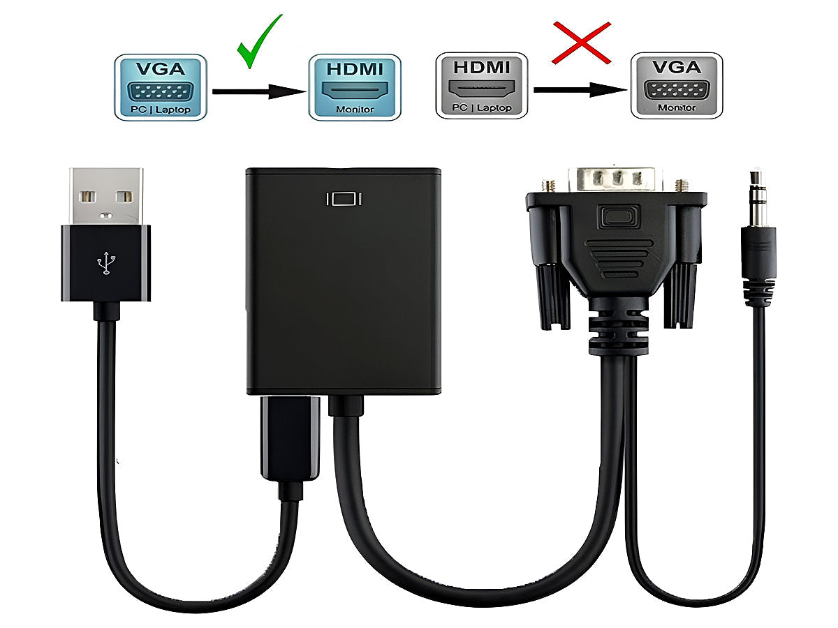 VGA to HDMI Cable TV extension cable with audio