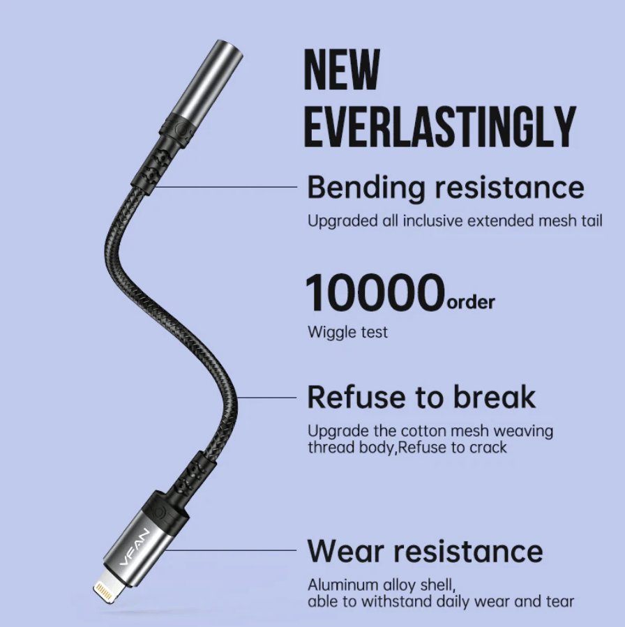 Vipfan Lightning to 3.5mm Audio Jack Adaptor