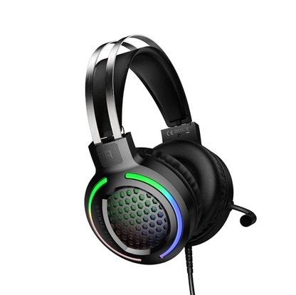 Wired Gaming Headset with 50mm Drivers, Mic & Tri-Color LED (W117)