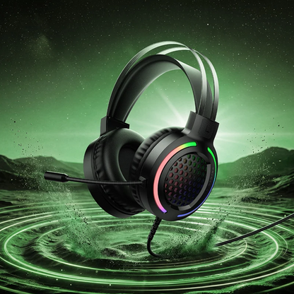 Wired Gaming Headset with 50mm Drivers, Mic & Tri-Color LED (W117)
