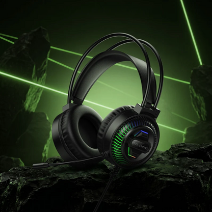 Lightweight Wired Gaming Headset with 40mm Drivers, Mic & LED (W118)