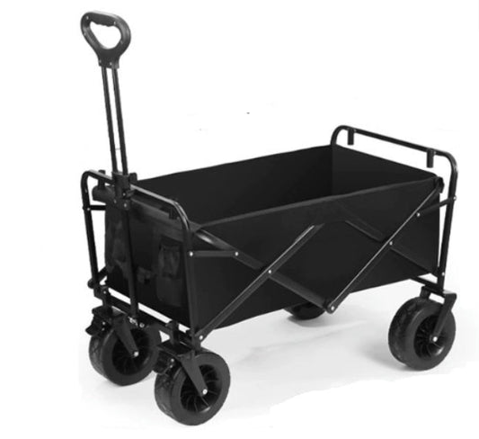 Collapsible Folding Wagon Camping Cart Brake 10"All Terrain Wheels