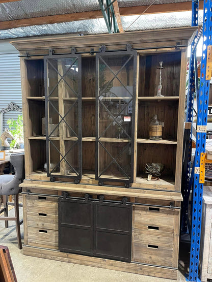 Wall Unit with Sliding Barn Doors at online8 furniture store Auckland