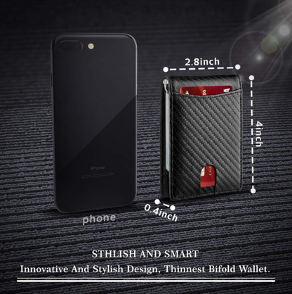 Minimalist Slim Wallet with Money Clip RFID Blocking Front Pocket  Brown