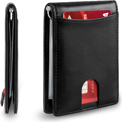 Minimalist Slim Wallet with Money Clip RFID Blocking Front Pocket  Brown