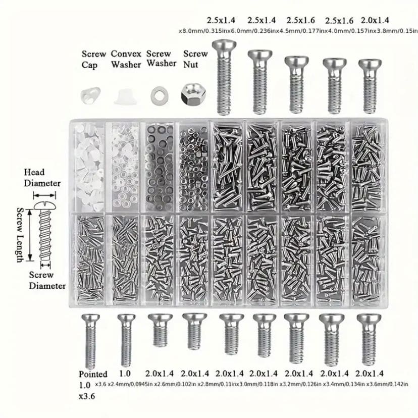 Watch, Sunglasses & Electronics Screw Set x 1,000