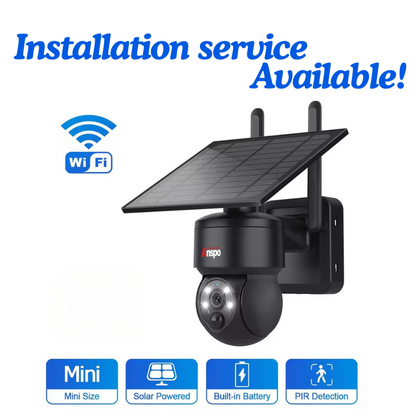 Anspo WIFI SOLAR security camera wireless free batteries and 64GB card Black