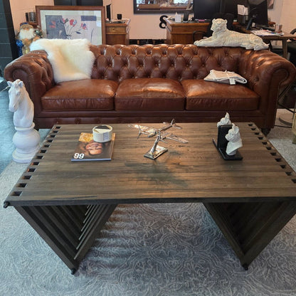 Windsor 3.5 Seater Aged Leather Chesterfield Sofa at online8 furniture store Auckland