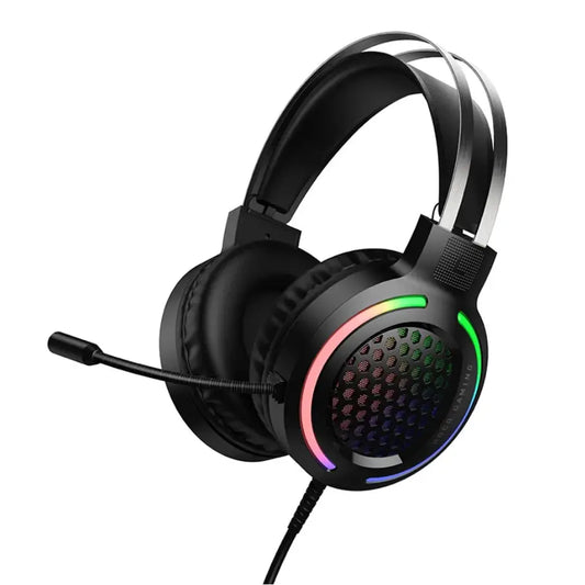 Wired Gaming Headset with 50mm Drivers, Mic & Tri-Color LED (W117)