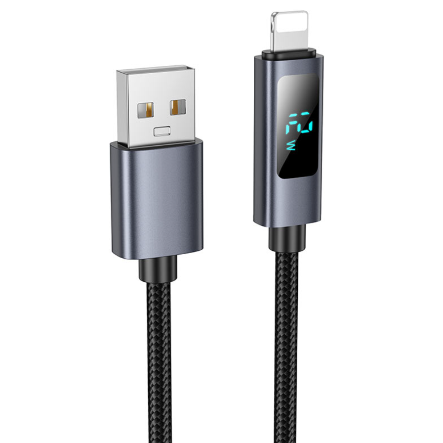 X112 USB to iPhone Fast Charging Cable 2.4A LED Display