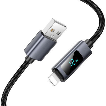 X112 USB to iPhone Fast Charging Cable 2.4A LED Display