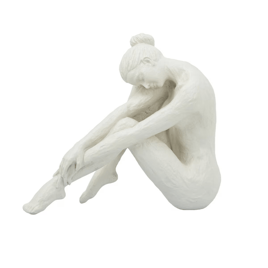 Yoga Lady Figurine - White at online8 furniture store Auckland