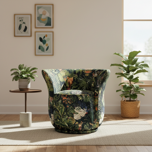Patchwork Tub Swivel Chair