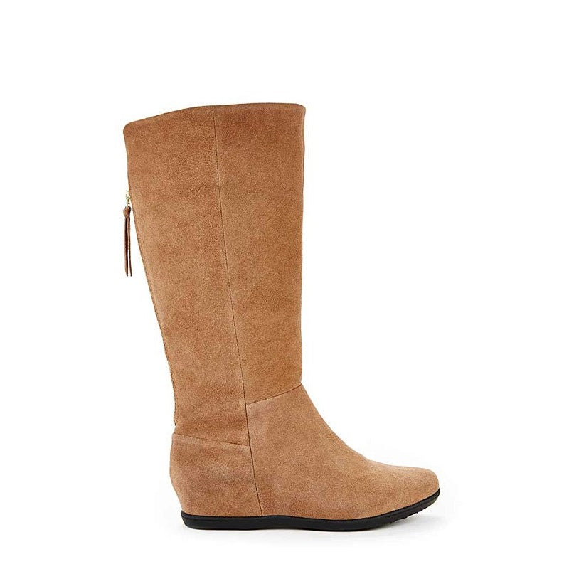 Real Leather Boots Waterproof 9-11 Suede Hidden Wedges