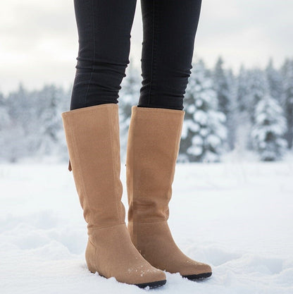 Real Leather Boots Waterproof 9-11 Suede Hidden Wedges