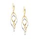 Stainless steel open double twist drop earrings