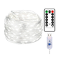 10m USB Plug Silver Wire Seed String Fairy Lights With Remote Control - Cool White