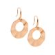 Open Wavy Disc Rose Gold Plate Earrings