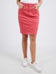 Belle Denim Skirt - Cherry