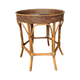 Rattan Colonial Round Side Table With Glass Insert