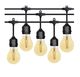 15m 20 Large A60 Amber Bulbs Drop Down Black Cable Connectable Weatherproof Outdoor Festoon Lights