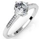 18K White Gold Crystal Engagement Ring 