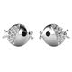 18K White Gold Fish Earrings 