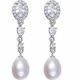 925 Sterling Silver Crystal Pearl Earrings 