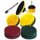 DS BS 12 Piece Power Drill Brush Scrub Pads Set