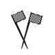 Black & white checkered food flags / cupcake toppers