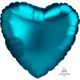 Heart shaped satin luxe foil balloon - aqua