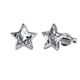 18K White Gold Stud Crystal Earrings 